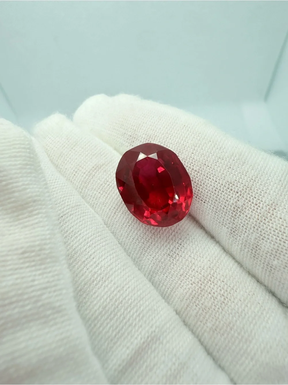 Red Oval Faceted Gemstone - Women Jewelry